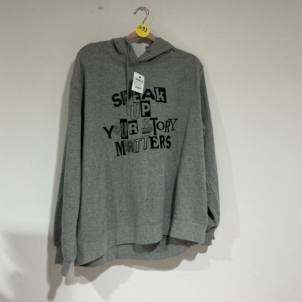 Men’s Pride Pullover Xl Gray Hoodie Sweatshirt Speak Up Your Story Matters Nwt